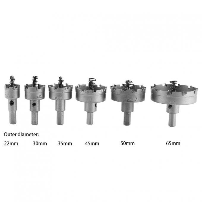 6pcs Tungsten Carbide Tipped Hole Saw 2265mm Sandblasted for Stainless