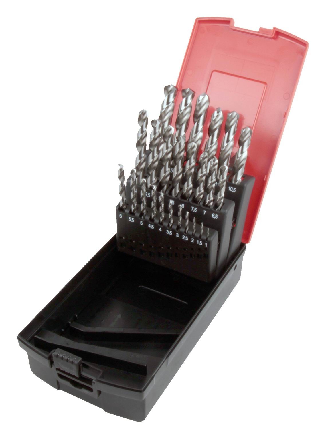 29 Pcs HSS Jobber Drill Set M351/16" 1/2" By 1/64" Rose Plastic Box