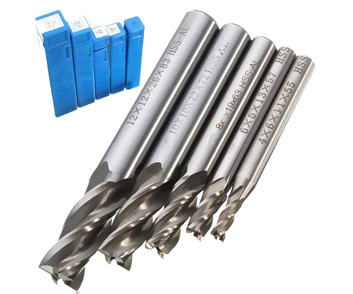 HSS CNC Straight Shank 4 Flute End Mill Milling / Fully Ground Cutting