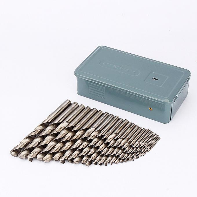 HSS High Speed Steel Metric Drill Bit Set HRC6068 Hardness With Metal Case