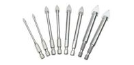 Straight Tipped Hex Shank Glass And Tile Drill Bits 1/4&quot; For Glass / Tile / Ceramics