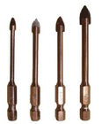 1/4&quot; Quick Change Hex Shank Glass Drill Bits with Sandblasted Cross Tipped