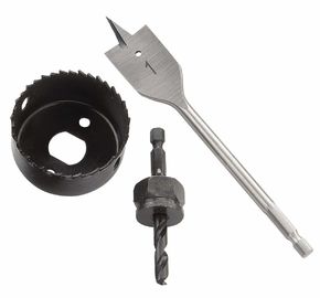 Hole Saws Kit With Flat Drill Bits And Hole Cutter For Door Lock Installation