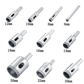 10PCS Diamond Core Drill Bit Set 6-30mm for Tile Glass Ceramic