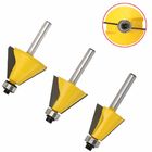 Yellow Color Woodworking Router Bits / Chamfer Edge Forming Router Bits 1 / 4&quot; Shank