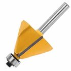 Yellow Color Woodworking Router Bits / Chamfer Edge Forming Router Bits 1 / 4&quot; Shank