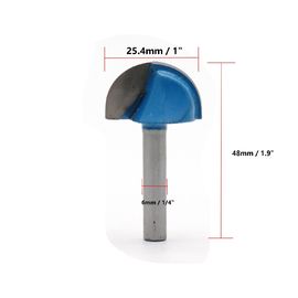 1 / 4 Inch Steel Shank Woodworking Router Bits / Round Nose Core Box Router Bit