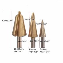 HSS Titanium Coated Umbrella Step Drill Bit Set 3-30.5mm