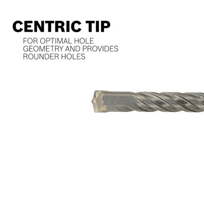 Carbide Centric Single Tip Masonry Drill Bit 4 Flutes