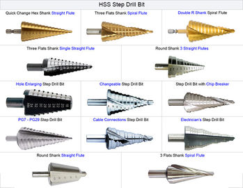 HSS Titanium Coated Step Drill Bit Hex Shank for Metal