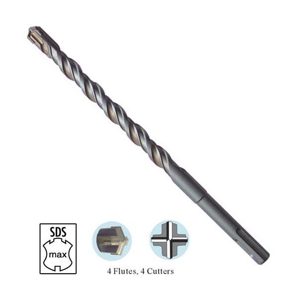 Sandblasted SDS MAX Hammer Drill Bit for Concrete Cross Tipped