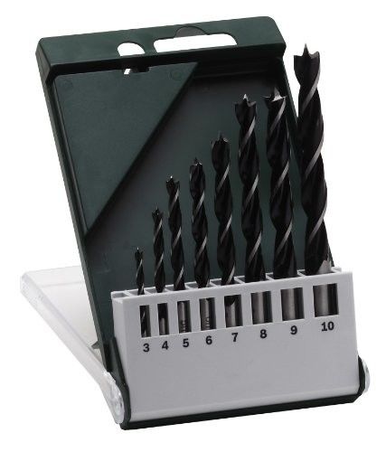 8pc High Carbon Steel Brad Point Wood Drill Bits Set 3-10mm Hex Shank