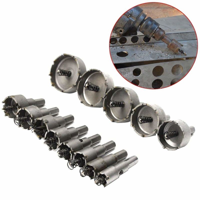 13pcs Tungsten Carbide Tip TCT Hole Saw Cutter For Stainless Steel Plate