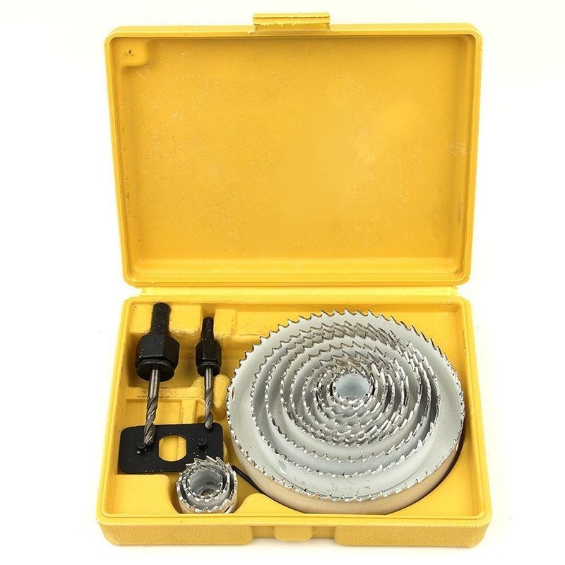 Steel Hole Saw Cutter Kit 16Pcs for Wood / Plasterboard / Plastic and Non Ferrous