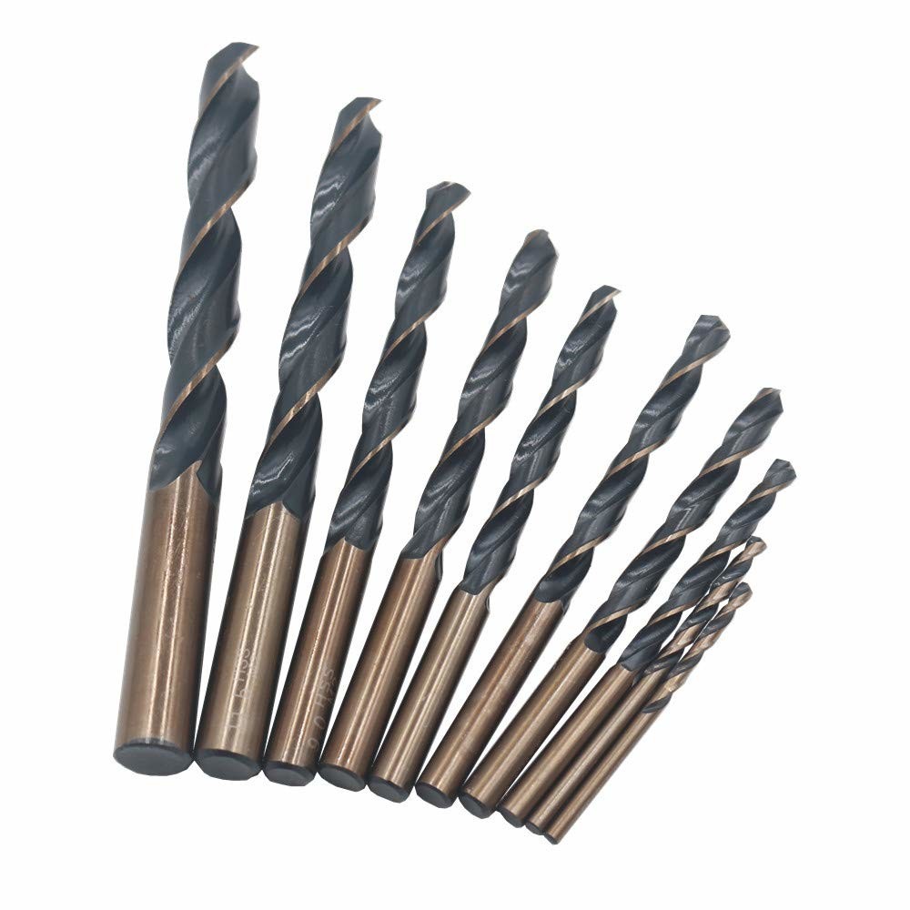 DIN338 High Speed Steel HSS Drill Bits Fully Ground Black / Gold Surface