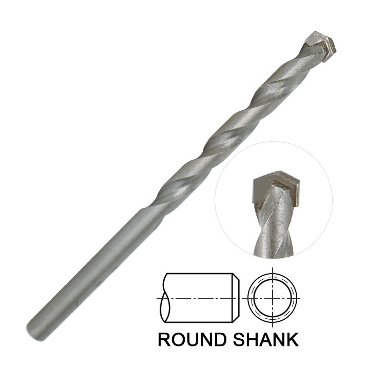 Round Shank Masonry Drill Bit Milled / Rolled For Concrete Tile Masonry Metal