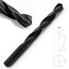 DIN338 HSS Drill Bits Straight Shank Black Oxide 118 Degree Point