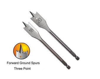 Spade Tip Drill Bit For Wood Drilling Holes , Hex Shank Spade Bit