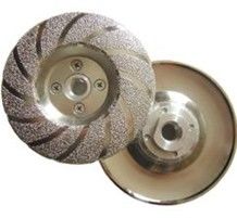 4"-5" Diamond Turbo Cup Wheel Vacuum Brazed With M14/16 Flange Bright