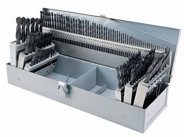 115-Piece Ti-Coated HSS Drill Bit Set in Metal Box